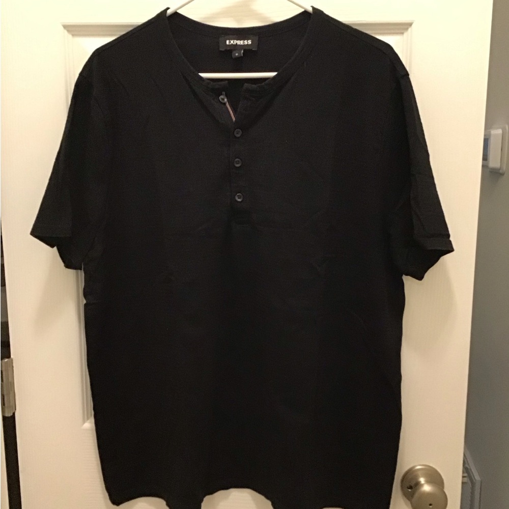 Express Black Henley Shirt